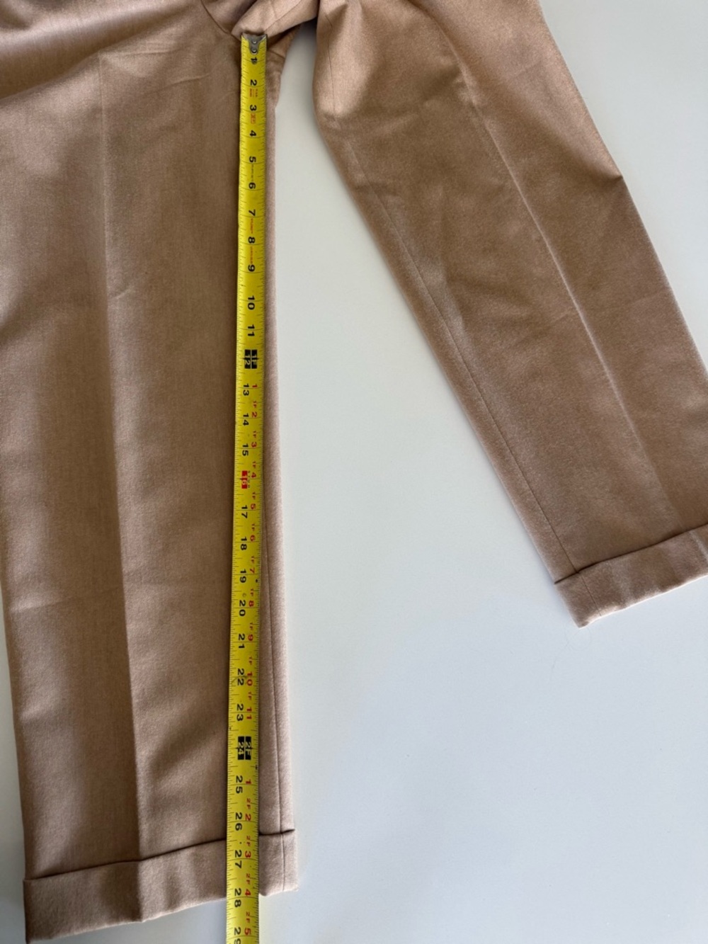 Woman’s Wool Pleated Tan Dress Pants - Picture 3 of 6